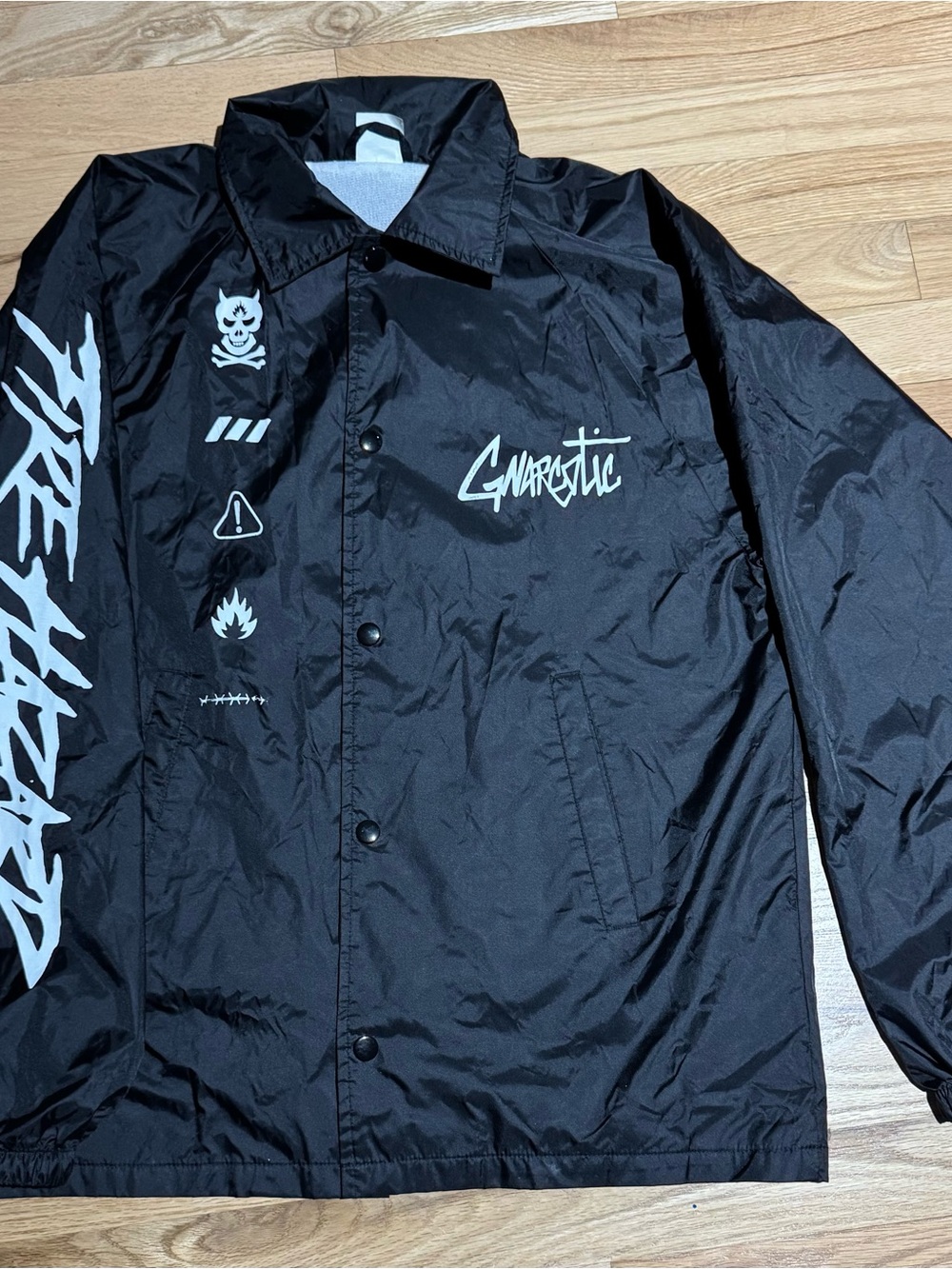 Gnarcotic Augusta Sportswear Coach Jacket Skull Graphic Windbreaker Adult S